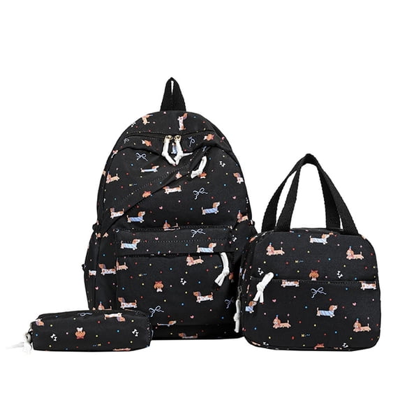 High Ciber Large Capacity Three Piece Backpack for Students Double Shoulder School With Laptop Compartment And Stylish Print