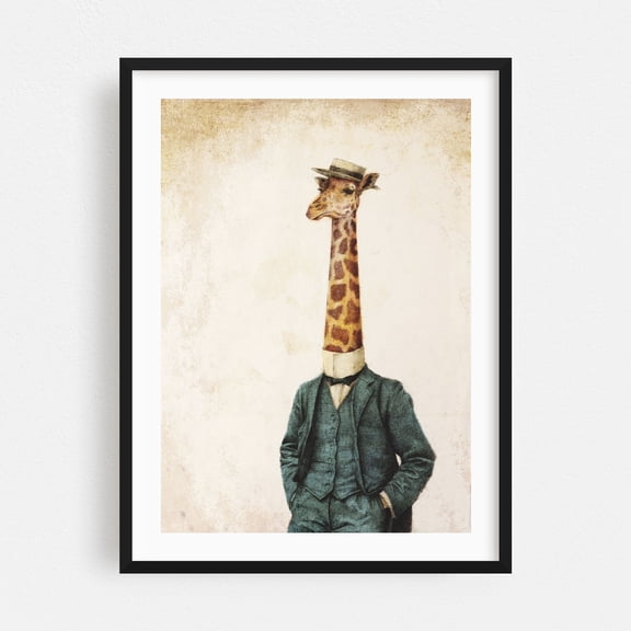 High Class Gentleman - Drawing Black Framed Wall Art Print 16 x 24 inches