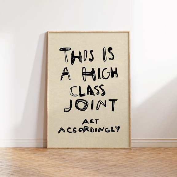 High Class Joint Print: Trendy Living Room Wall Art, Unframed Paper Poster 8x10in