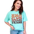 thumbnail image 1 of High Class Trailer Trash, Groovy Retro Wavy Text, Chalky Mint Comfort Colors T-Shirt, 3XL, 1 of 1