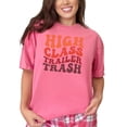 thumbnail image 1 of High Class Trailer Trash, Groovy Retro Wavy Text, Crunchberry Comfort Colors T-Shirt, 3XL, 1 of 1