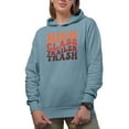 thumbnail image 1 of High Class Trailer Trash, Groovy Retro Wavy Text Merch Gift, Light Blue Hooded Sweatshirt or Hoodie, 2XL, 1 of 5