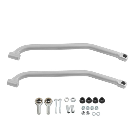 High Clearance Rear Lower Radius Rods Kit for Polaris RZR 1000 XP 4 EPS 2014-2017, 4mm 20# Carbon Steel Suspension Bars, Silver, SKU 74290578, Arched Design for Axle Protection