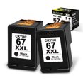thumbnail image 1 of High Compatibility Black Ink Cartridge Replacement for 67 XXL 67XL for Envy 6055 6020 6052 Envy Pro 6400 6452 6455 Deskjet 2700 2752 DeskJet Plus 4100 4155 Printers (2 Pack), 1 of 8