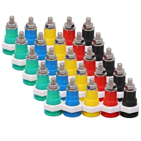 High Conductivity 4mm Banana Socket Connector Terminals, stable copper plug binding post for electrical test equipment, 25-pack / 4mm
