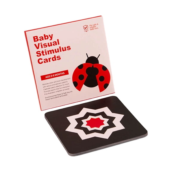 High Contrast Baby Flashcards, Flash Cards Baby Visual Stimulation Cards for 0-3-6-12-36 Months, Colorful Visual Sensory Stimulation Learning Activity Card, Educational Gift, 5.5 x 5.5 inch