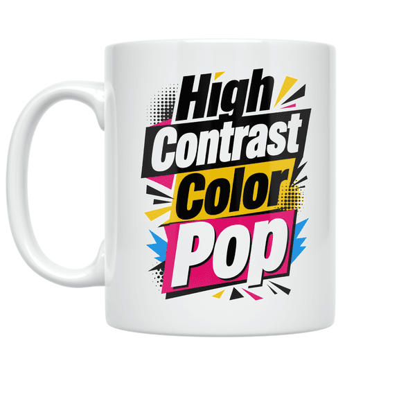 High Contrast Color Pop Design - Modern Art Enthusiast - 11 oz Ceramic Coffee Mug