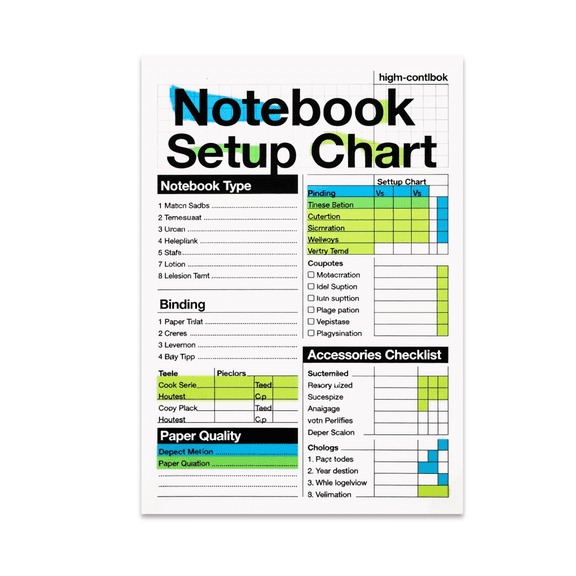 High-Contrast Lab Notebook Setup Chart - Lab Decor Enthusiast - 13x19 Poster Print
