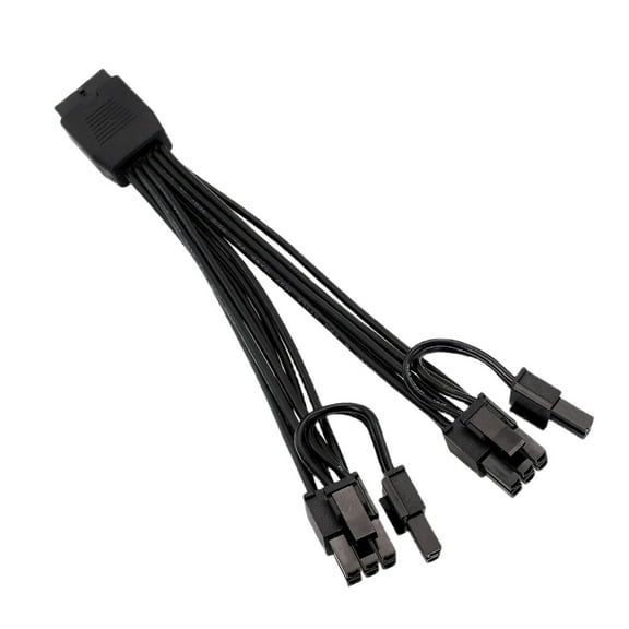 High Current 12+4Pin To Double 6+2 Pin GPU Power Splitter Cable With Reinforced Wire For ATX3.0 PCIe 5.0 Systems