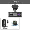 High Definition 1080P 3 Channel Car DVR Three Way Camera inside Vehicle TripleLens Video