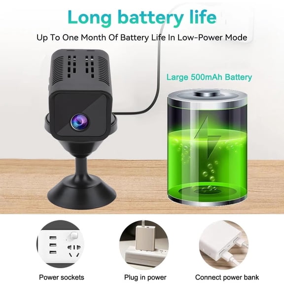 High-Definition 1080P for Home Surveillance Camera Featuring Audio, Motion Detection, Night Vision, a 90-Minute Battery Life, Built-In Siren, And Designed for Indoor Security (SD Card Not Included)