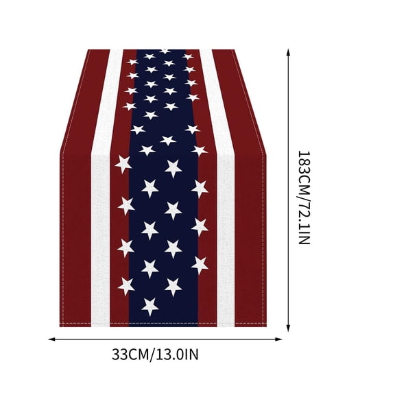 High Definition Digital Printed Independence Day Table Runner, Patriotic Themed Washable Table Linen, Elegant Household Dining Table Decorative Runner Mat For Indoor Festival Daily Tabletop Styling