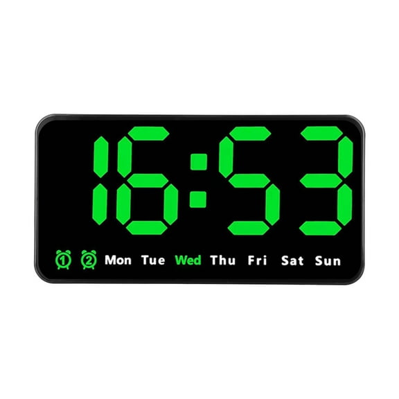 High-Definition Display Alarm Clock with Temperature Display Green