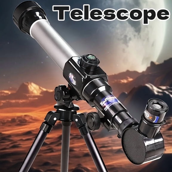 High Definition High Magnification Entry-Level Portable Monocular Telescope Kit with Astronomical Lens, for Low Light Night Vision and Stargazing, Manual Focus Science Gift for Adults and Beginners
