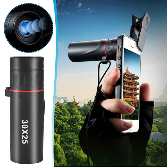 High-Definition Mini Monocular Telescope, Low-Light Night Vision Optics Lens, Phone Mount Photo Video Recording Function, Portable Outdoor Travel Hiking Viewing Telescope