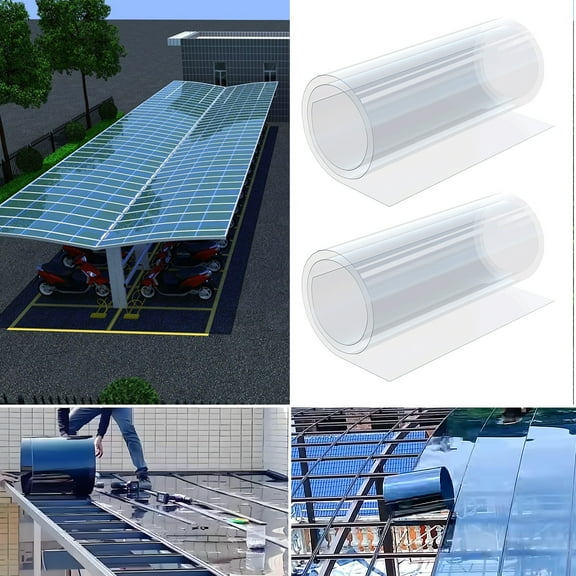 High-Definition Polycarbonate Sheet Rolls - 1/8" (2mm) Thick, Clear/Brown, 2'×49.2' - UV & Rain Resistant, Impact-Resistant, Easy-to-Cut, Suitable for Carports, Greenhouses & DIY Projects