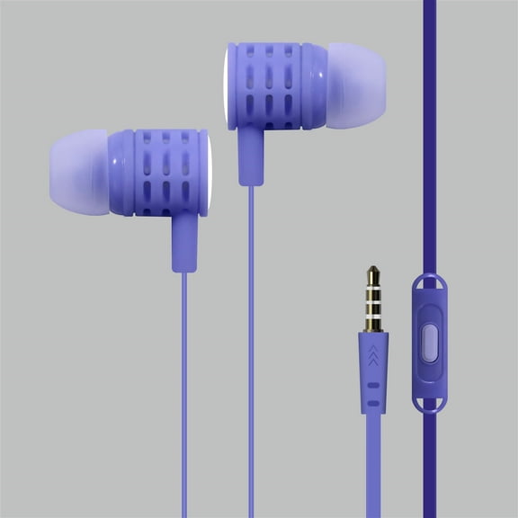 High Definition Sound 3.5mm Stereo Earbuds/ Headphone for Alcatel 1L Pro (2021), 1S, 1L (2021), 1SE,Insight, SMARTFLIP, Avalon V, 3L (2019), 3,1s, 1x,1C,1x (Purple) - w/ Mic