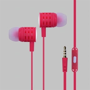 High Definition Sound 3.5mm Stereo Earbuds/ Headphone for OnePlus Ace Racing,Nord N20, CE 2 Lite, CE 2, N200, CE, Vivo Go, Vivo XL4, Studio Mega, Grand M2, Advance L4, Vivo XI (Red) - w/ Mic