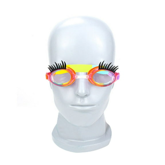 High Definition Swimming Goggles for Boys and Girls with Eyelash Patch Multicolor Design -Fog Technology for Kids Swimming Activities