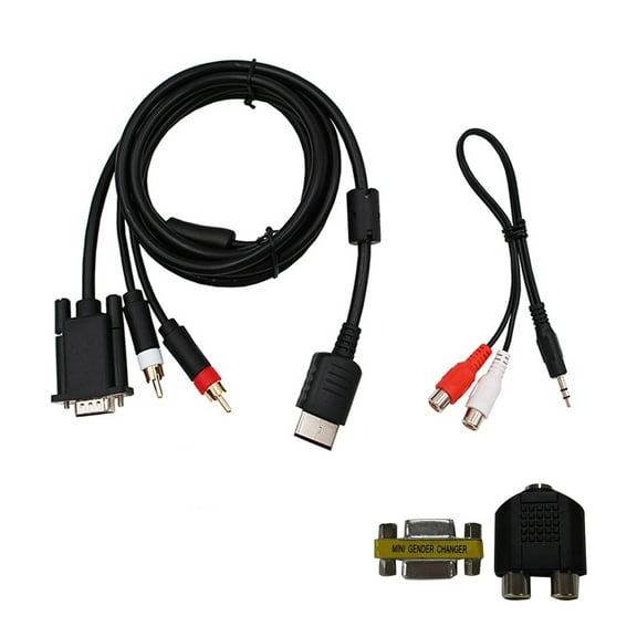High Definition VGA Cable 3.5mm to 2-Male RCA Adapter Cable for Dreamcast