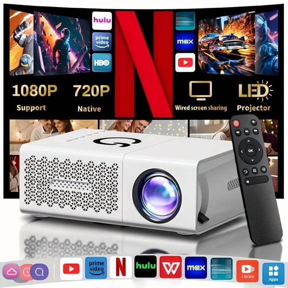 High Definition Video Projector, Compatible With Phone/PC/USB/SD, Mini Projector, Fast Focusing, Convenient Projector, Suitable For Home Movies, Bedrooms, Office Meetings, Travel, Holiday Gifts