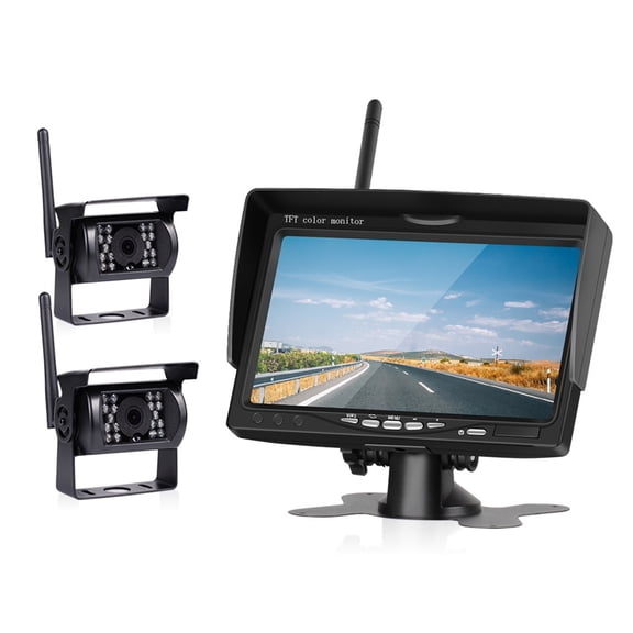 High Definition Wireless Truck Car Monitor 7" CMOS IR Night Vision Reverse Backup Camera Parking System ,Easy Installation& Fit All Vehicles