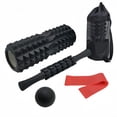 thumbnail image 1 of High Density 5-in-1 Black Exercise Foam Roller Set for Deep Tissue Muscle Massage, Whole Body, 1 of 5