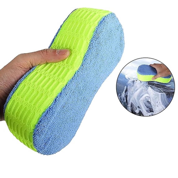 High-Density 8-Shaped Car Wash Sponge Block, Double-Sided Absorbent Mesh Sponge for Auto Detailing, Ceramic Wash & Wax Application, 8.27x4.53x2.56 Inches