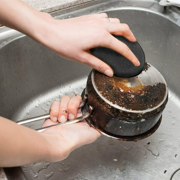 High-Density Absorbent Sponge Block - 11.5x10x2cm Kitchen Scouring Pad for Dishes, Oil Stain Cleaning, Non-Slip Durable Sponge for Home & Restaurant Use