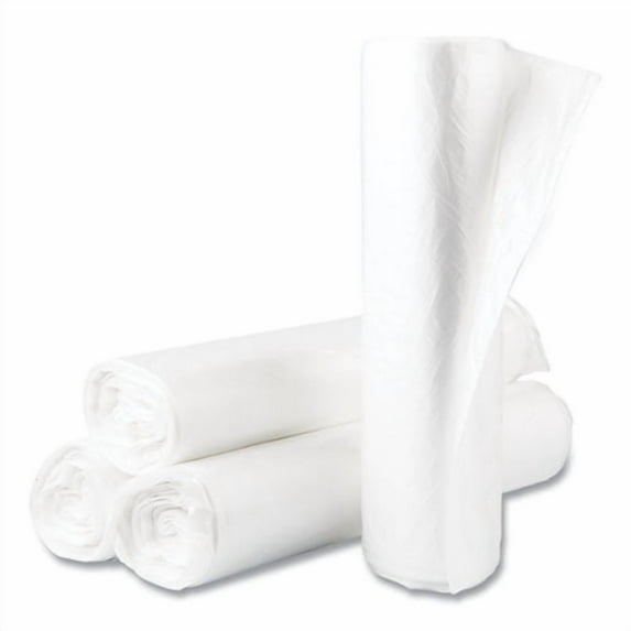 High-Density Commercial Can Liner Value Pack, 45 gal, 14 mic, 40" x 46", Natural, Interleaved Roll, | Bundle of 5