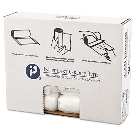High-Density Commercial Can Liners, 10 Gal, 8 Microns, 24" X 24", Natural, 1,000/carton | Bundle of 5 Cartons