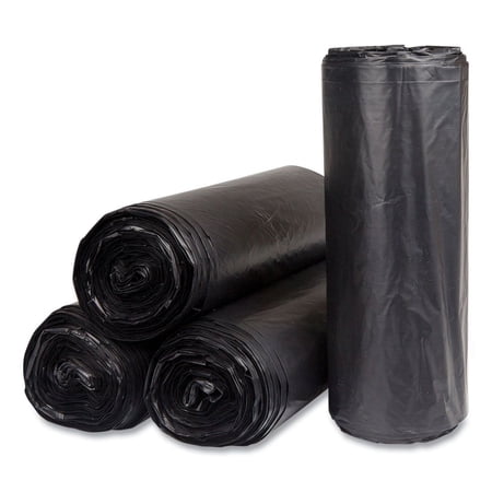 High-Density Commercial Can Liners 60 gal, 22 microns, 38" x 60", Black, 150/Carton