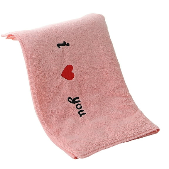 High Density Coral Velvet Towel, Ultra Fine Fiber Beauty Gift Towel with Hanging Loop, Soft Plush Face Body Towel for Spa Gym Travel, 1-Pack Pink Tanuke