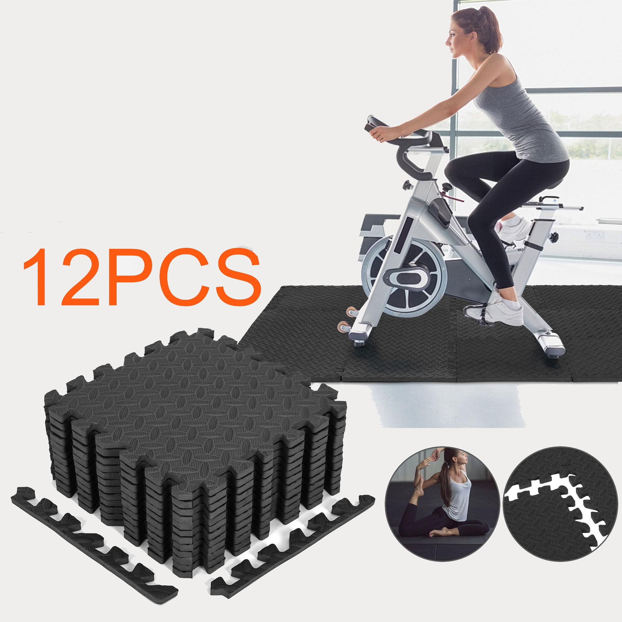 High Density EVA Foam Exercise Gym Mats 12 Pcs Interlocking Puzzle