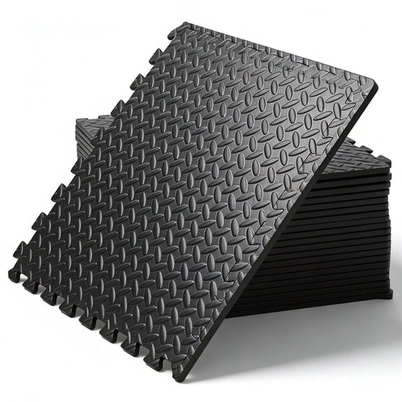 High-Density EVA Interlocking Foam Exercise Puzzle Mat, 1/2-Inch Thick Protective Flooring Tiles for Home Gym Equipment and Workouts