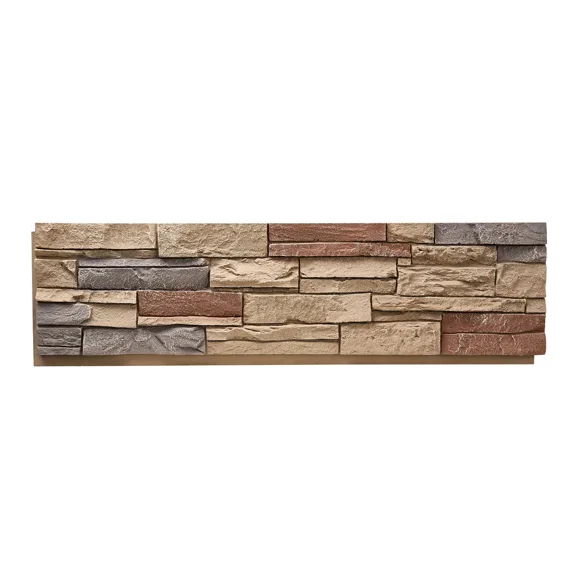 High-Density Faux Stacked Stone Wall Panels 45.6x12.8 in,Easy to Cut Artificial Rock Siding for Interior and Exterior Decoration in Brick Red