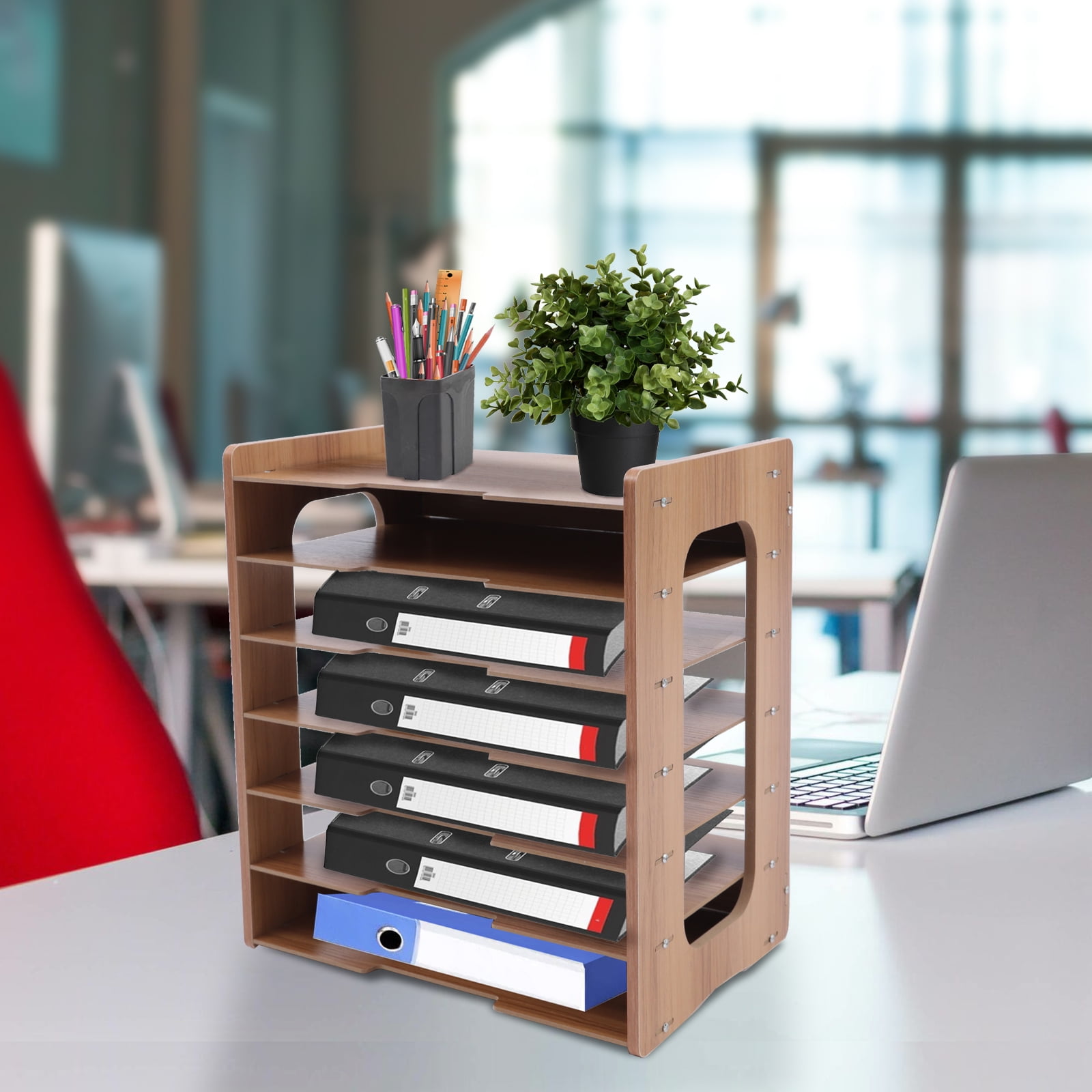 High-Density File Organizer with 7 Layers, Space-Saving Design, Adjustable, Easy to Assemble and Clean