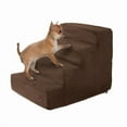 thumbnail image 1 of High Density Foam Pet Stairs 4 Steps with Machine Washable Zippered Removeable Micro-Fiber Cover with Non-slip Bottom - Brown, 1 of 1