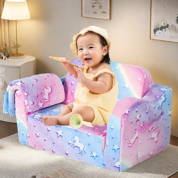 High - Density Foam Pink Kids Modular Couch / Convertible for Various Uses