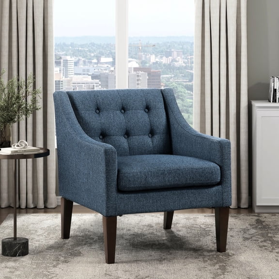 High-Density Foam Seat Blue Accent Chair / Perfect for Living Room Decor