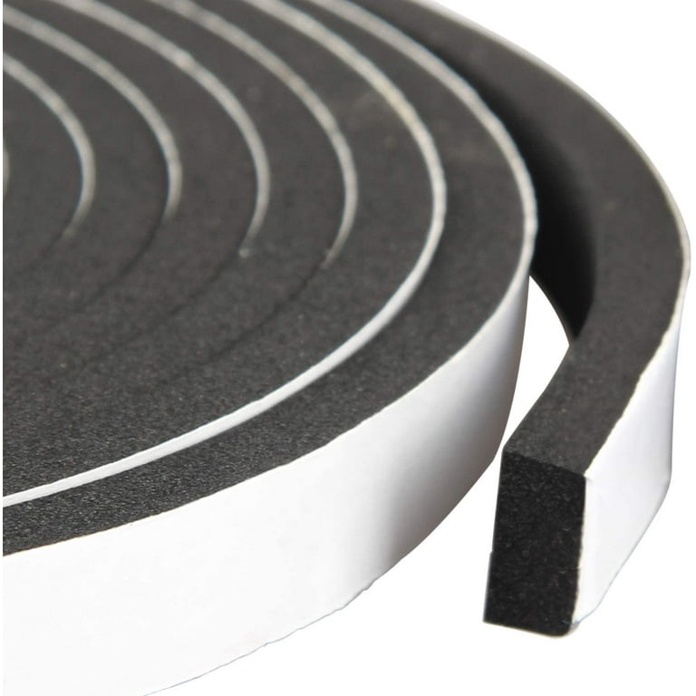 High Density Foam Tape Waterproof Sealing Strip CR Strips Neoprene  Single-Sided Adhesive EVA Seal 1/2in X 1/4in X26Ft 