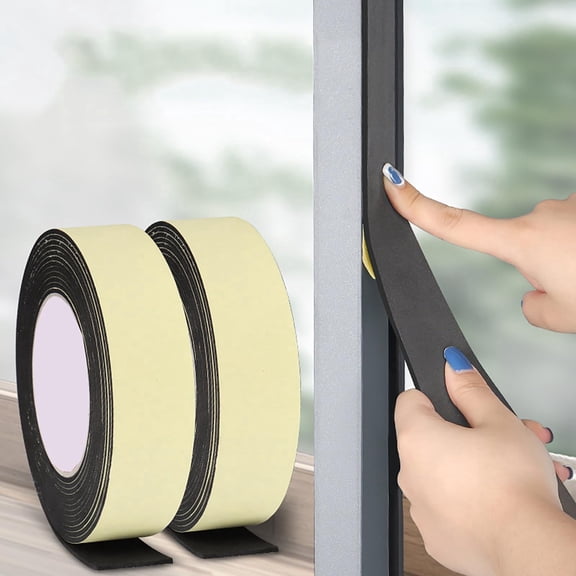 High Density Foam Tape Waterproof Sealing Strips,Self Adhesive Weather Strip for Insulating Door Frame, Window, Air Conditioner