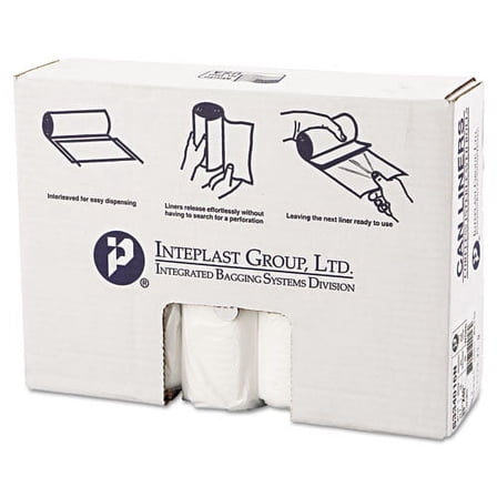 High-Density Interleaved Commercial Can Liners, 33 Gal, 16 Microns, 33" X 40", Clear, 250/carton | Bundle of 5 Cartons