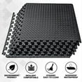 thumbnail image 1 of High Density Interlocking Exercise Mat, Thick EVA Foam Exercise Gym Flooring Mat, Black, 12Pcs, 1 of 7