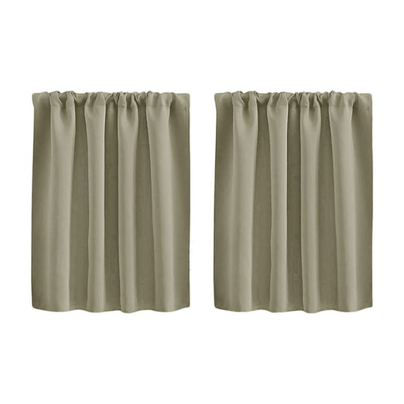 High Density Material Half Short Curtains Khaki, Light Blocking & Privacy Protection, Elegant Design Complements Modern Rustic Classic Interiors, Suitable for Small Bedrooms Dining Room Kitchen