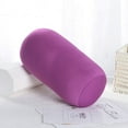 thumbnail image 1 of High-Density Memory Foam Cylinder Pillow, 31x16cm Round Neck Cushion For Office Nap Travel, Removable Washable Cover, Versatile Support For Home And Car (Purple), 1 of 3