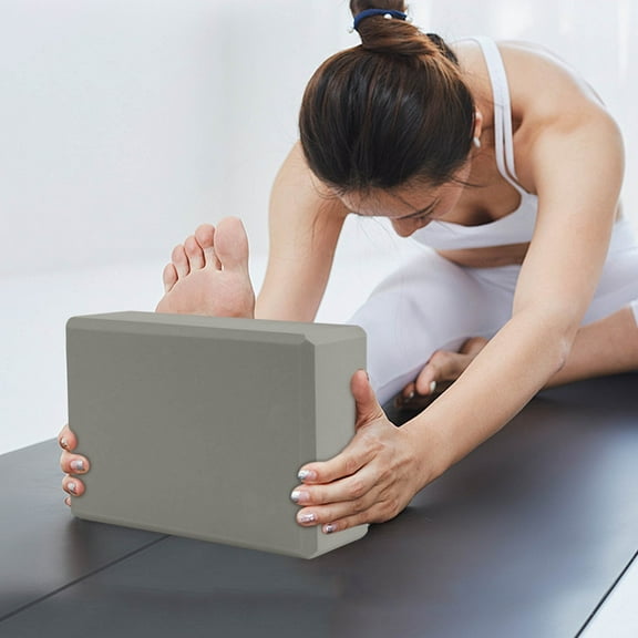 High-Density Non-Slip EVA Yoga Block for Pilates, Stretching, and Dance Support with Secure Grip and Enhanced Alignment for Home Studio Fitness Routines NAJKZA | Gray