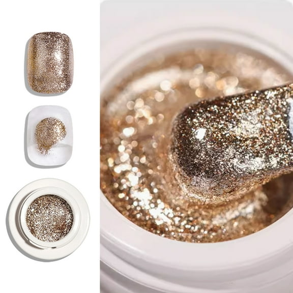 High Density Platinum Drawing Gel,Polish Gold Silver Black Sparkle Glitter Gel Nail,Chrome Platinum Glitter Nail Polish,Polish for Salon Home Nail Art DIY