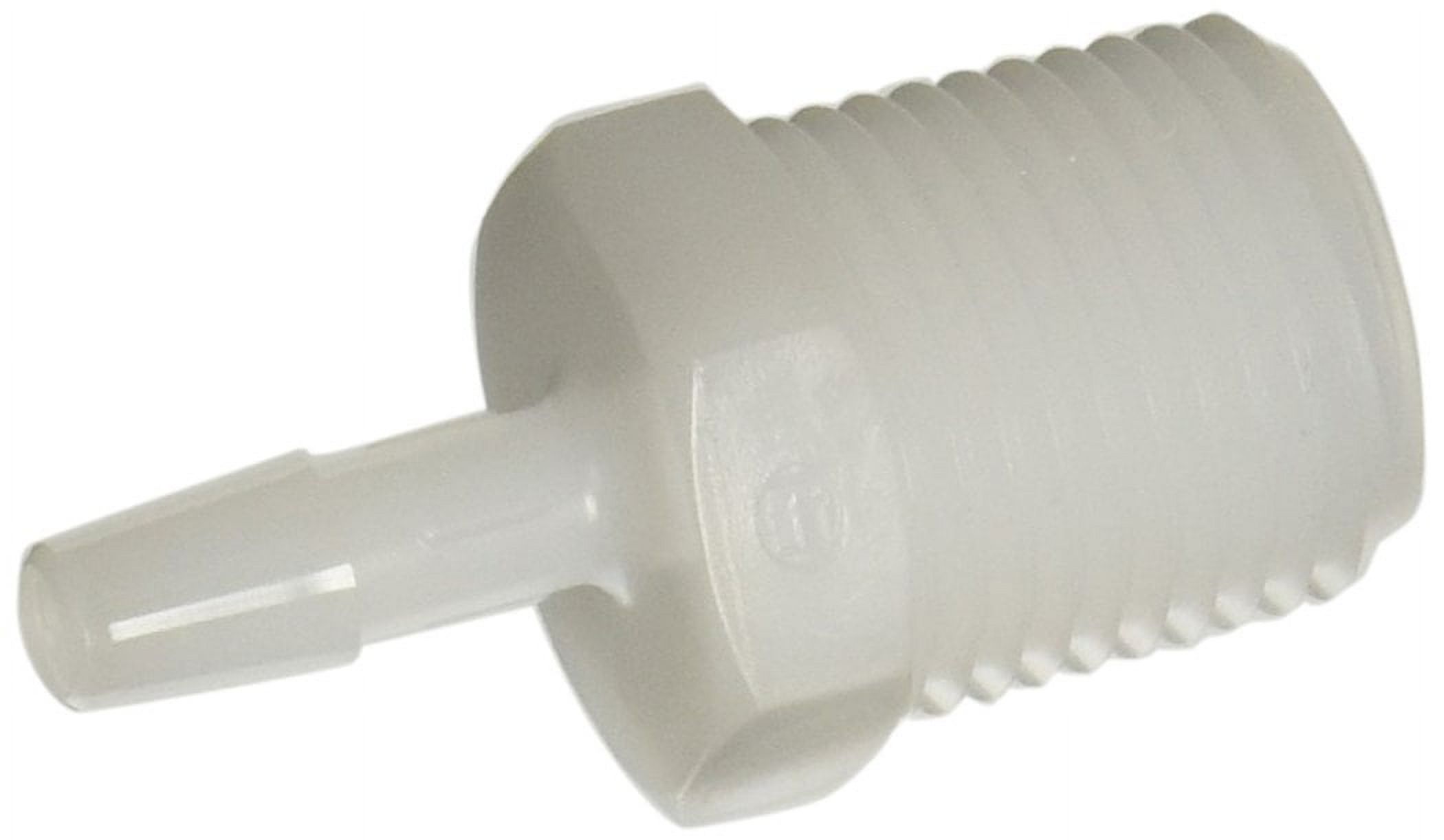 High Density Polyethylene Adapter Fitting, 1/214 NPT to 1/4" Hose Barb