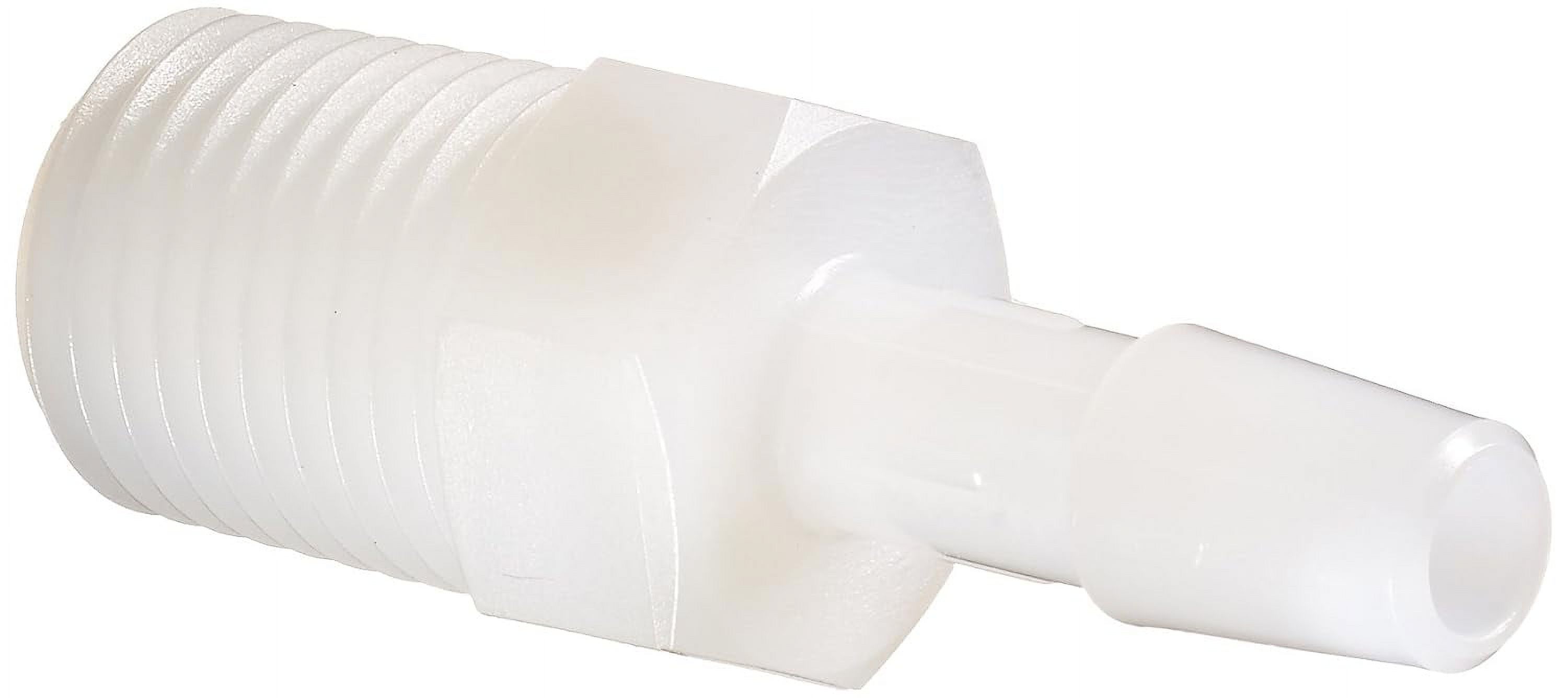 High Density Polyethylene Adapter Fitting, 1/418 NPT To 1/4" Hose Barb